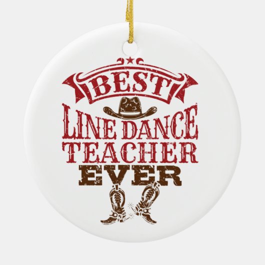 Best Line Dance Teacher Ever Keramisch Ornament (Achterkant)