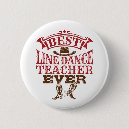 Best Line Dance Teacher Ever Ronde Button 5,7 Cm (Voorkant)