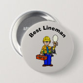 Best Lineman Button voor White Male (Voorkant /achterkant)