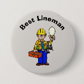 Best Lineman Button voor White Male (Voorkant)