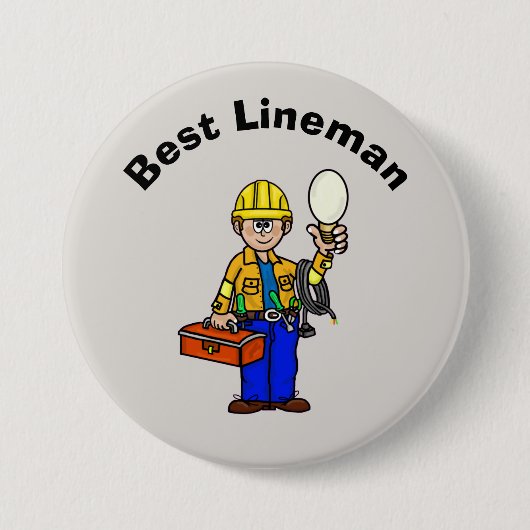Best Lineman Button voor White Male (Voorkant)
