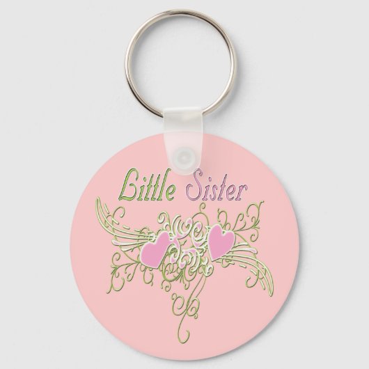 Best Little Sister Swirling Hearts Sleutelhanger (Voorkant)
