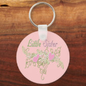 Best Little Sister Swirling Hearts Sleutelhanger (Voorkant)