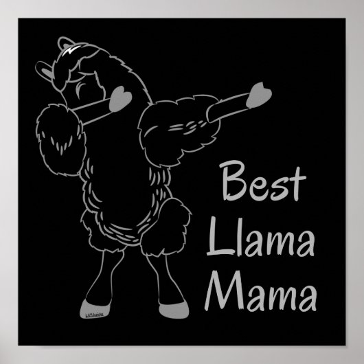 BEST LLAMA MAMA grappig idee van moederdag Poster (Voorkant)