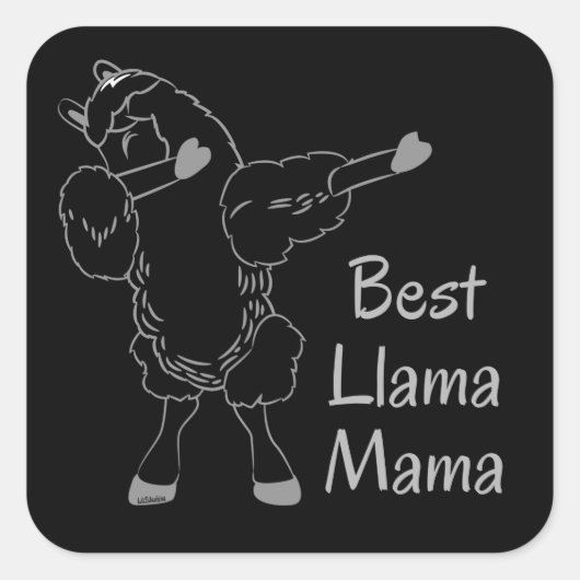 BEST LLAMA MAMA grappig idee van moederdag Vierkante Sticker (Voorkant)