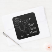 BEST LLAMA MAMA grappig idee van moederdag Vierkante Sticker (Envelop)
