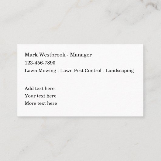 Best Local Lawn Mowing Visitekaartjes (Achterkant)