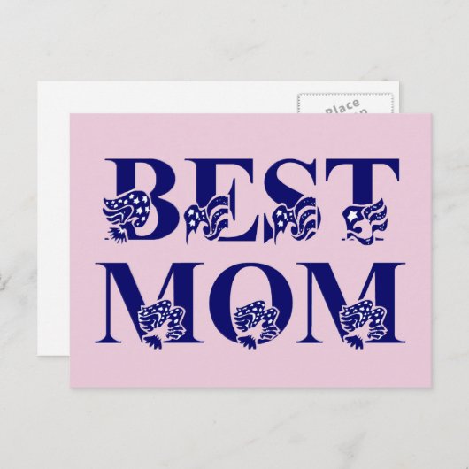 Best Ma USA Flag Text Briefkaart (Voorkant / Achterkant)