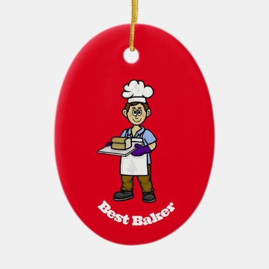 Best Male Baker kerstversiering Keramisch Ornament (Voorkant)