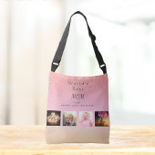 Best mam aangepaste fotocollage roze tote bag