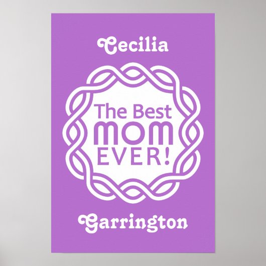 BEST MAM aangepaste monogram poster (Voorkant)