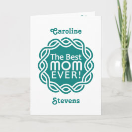 BEST MAM aangepaste monogram wenskaart Notitiekaartje