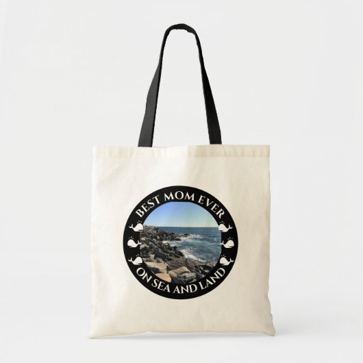 Best mam Atlantic Ocean Waves of the Zee Black Tote Bag (Voorkant)
