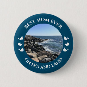 Best mam Atlantic Ocean Waves of the Zee Blue Ronde Button 5,7 Cm