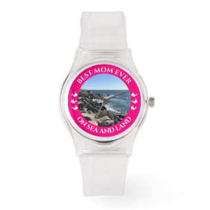 Best mam Atlantic Ocean Waves of the Zee Hot Pink Horloge