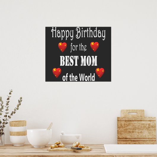 Best mam Birthday Design Poster (Keuken)