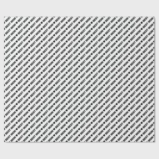 Best mam Black op White Wrapping Paper Cadeaupapier (Vlak)