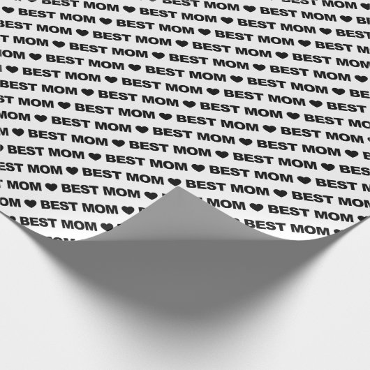 Best mam Black op White Wrapping Paper Cadeaupapier (Hoek)