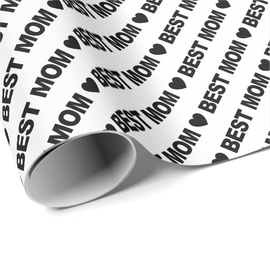 Best mam Black op White Wrapping Paper Cadeaupapier (Rol Hoek)