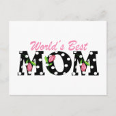 Best mam Black ter wereld met roze tulpen Briefkaart (Voorkant)