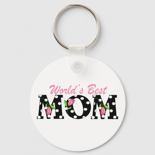 Best mam Black ter wereld met roze tulpen Sleutelhanger (Voorkant)