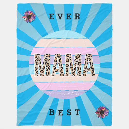 Best mam Blue Floral Customize Fleece Deken (Voorkant)