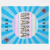 Best mam Blue Floral Customize Fleece Deken (Voorkant (Horizontaal))