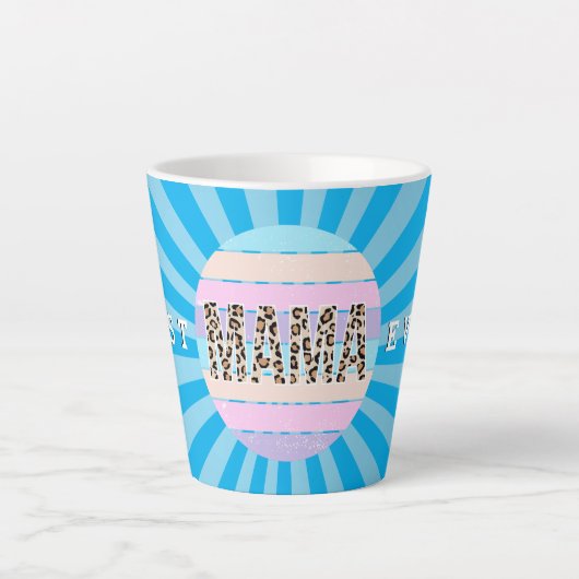 Best mam Blue Floral Customize Latte Mok (Voorkant)