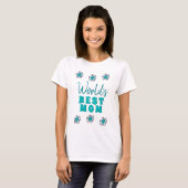 Best Mam Blue Flowers Floral Moederdag T-shirt (Voorkant volledig)