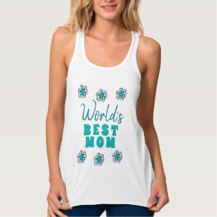 Best Mam Blue Flowers Floral Moederdag Tanktop