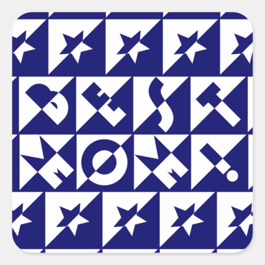 Best mam Blue met White Pattern en Stars Sticker (Voorkant)