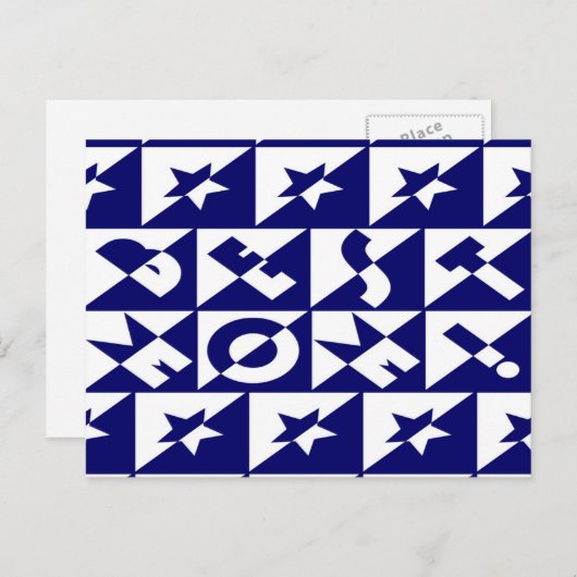 Best mam Blue met White Pattern Stars Briefkaart (Voorkant / Achterkant)