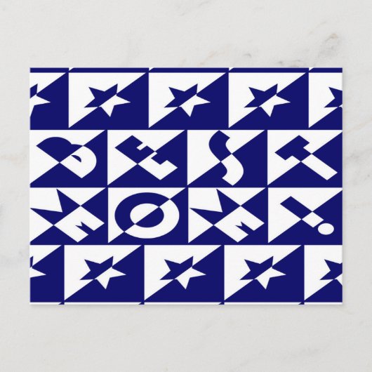 Best mam Blue met White Pattern Stars Briefkaart (Voorkant)