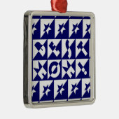 Best mam Blue met White Pattern Stars Ornament (Rechts)