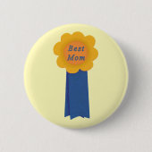 Best mam Blue Ribbon Yellow Flower Reward Button (Voorkant)