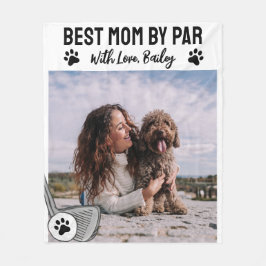Best mam by Par Paw Print Golf Fleece Blanket