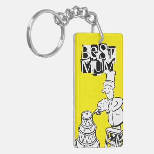 Best mam Cake Maker Decorting Giant Cake Sleutelha Sleutelhanger (Voorkant Links)