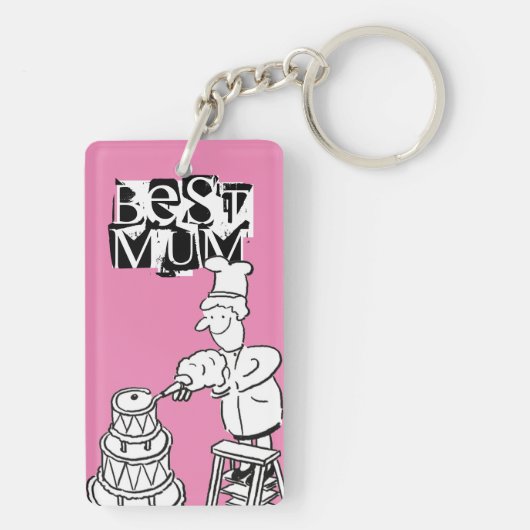 Best mam Cake Maker Decorting Giant Cake Sleutelha Sleutelhanger (achterkant)