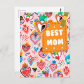 Best mam Colorful Mexican Hearts Moederdag Briefkaart (Voorkant / Achterkant)