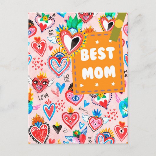 Best mam Colorful Mexican Hearts Moederdag Briefkaart (Voorkant)