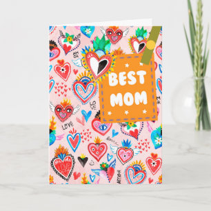 Best mam Colorful Mexican Hearts Moederdag Kaart
