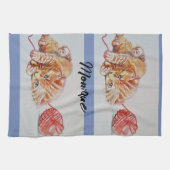 Best mam Cute Cat tekening Art Kitchen Tea Towel Theedoek (Horizontaal)