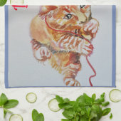 Best mam Cute Cat tekening Art Kitchen Tea Towel Theedoek (Gevouwen)