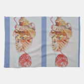 Best mam Cute Cat tekening Art Kitchen Tea Towel Theedoek (Horizontaal)