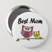 Best mam Cute Owls Art Button (Voorkant /achterkant)
