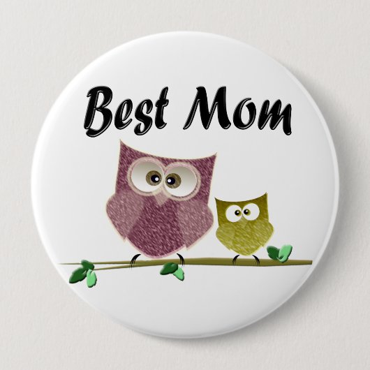 Best mam Cute Owls Art Button (Voorkant)