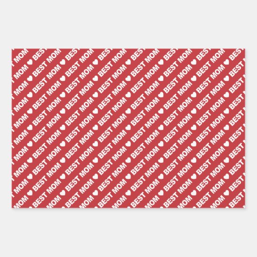 Best mam Dark Red en White Wrapping Paper Sheets (Voorkant)
