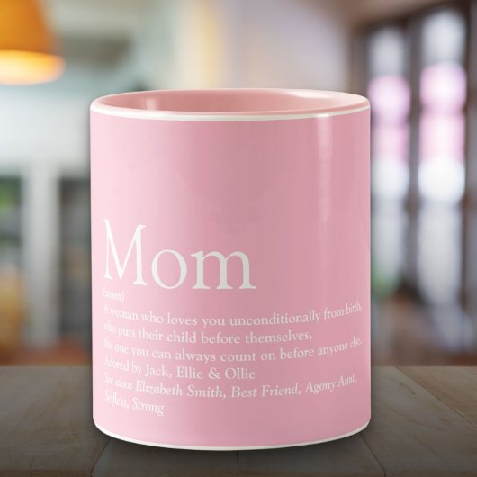 Best Mam Definition Quote Fun Pink Tweekleurige Koffiemok