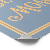 Best mam Dusty Blue Gold Typografie Poster (Hoek)