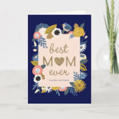 Best mam Ever Birds & Floral Botanical Lijst Kaart (Voorkant)